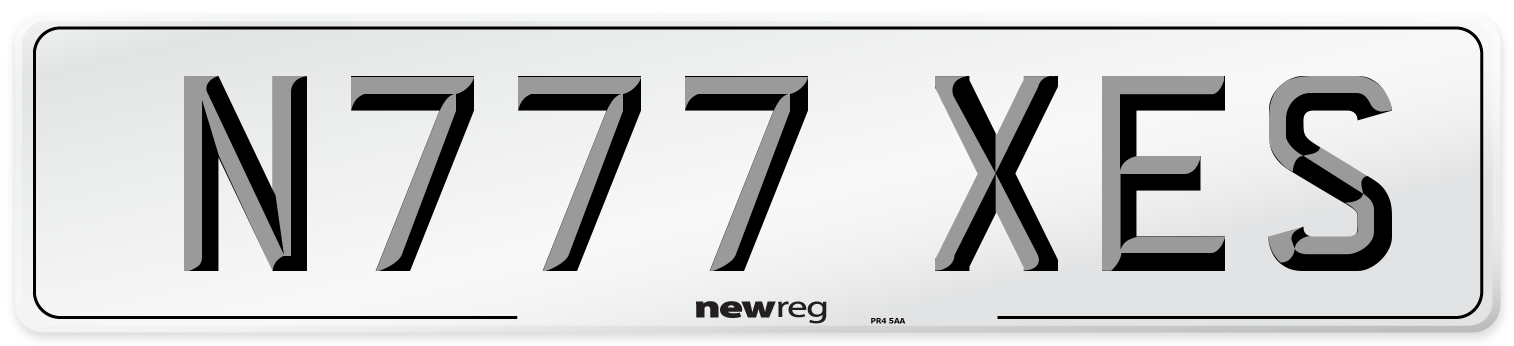 N777 XES Number Plate from New Reg
